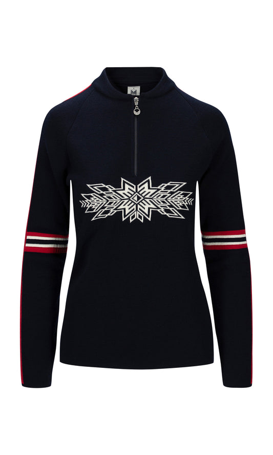 Dale Of Norway SPIRIT FEM SWEATER Navy Offwhite Raspberry M - PeakStyle