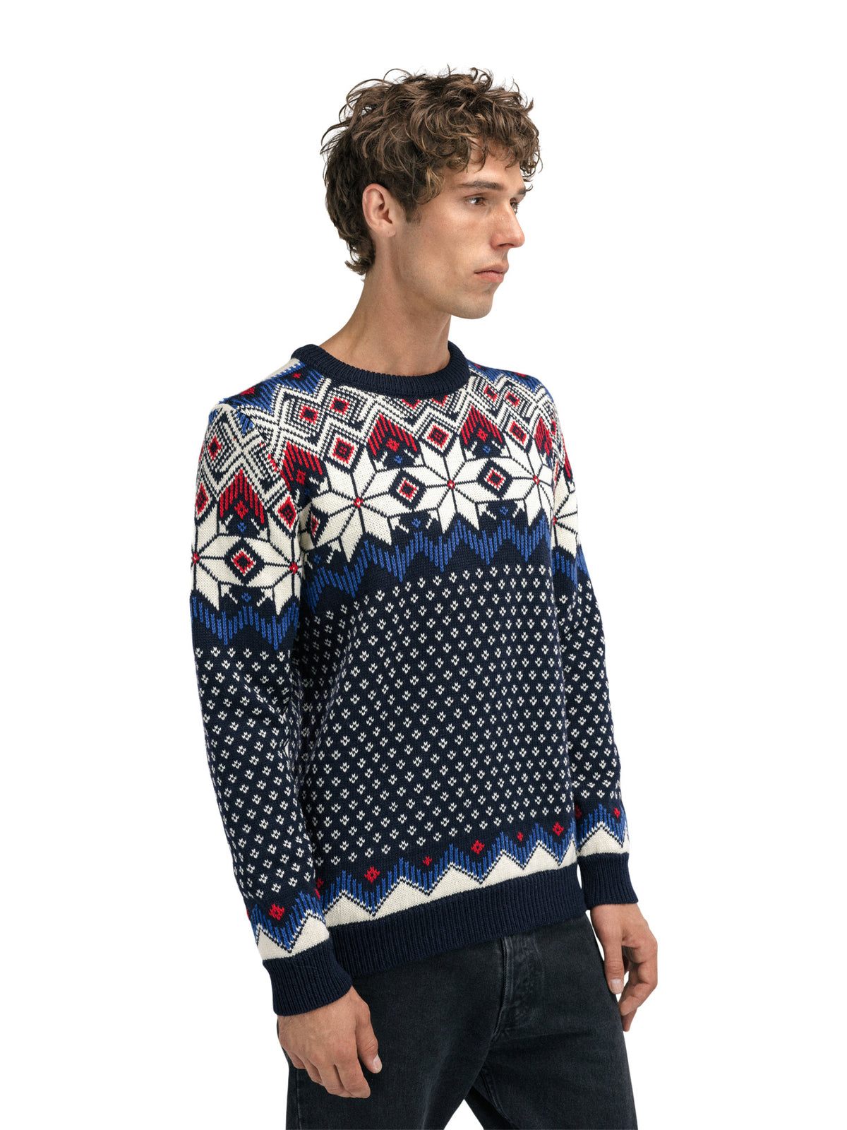 Dale Of Norway M VEGARD MASCULINE SWEATER Navy OffWhite Ultramarin Rasb L - PeakStyle