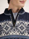 Dale of Norway BLYFJELL Men's Midnight Navy - Blue Shadow - Offwhite - Copper - Detailed view of the collar