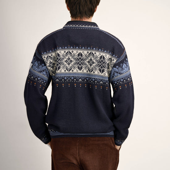 Dale of Norway BLYFJELL Men's Midnight Navy - Blue Shadow - Offwhite - Copper - Studio rear view