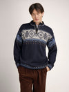 Dale of Norway BLYFJELL Men's Midnight Navy - Blue Shadow - Offwhite - Copper - Studio front view