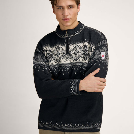 Dale of Norway BLYFJELL Men Black - Smoke - Offwhite - Light Charcoal - Studio front view