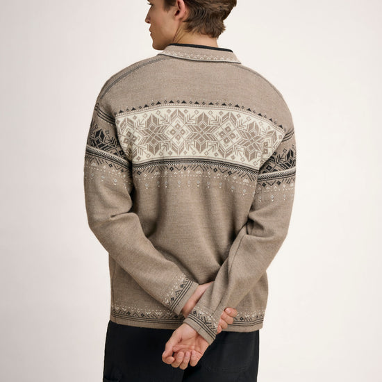 Dale of Norway BLYFJELL Men's Mountainstone - Offwhite - Coffee - Studio rear view