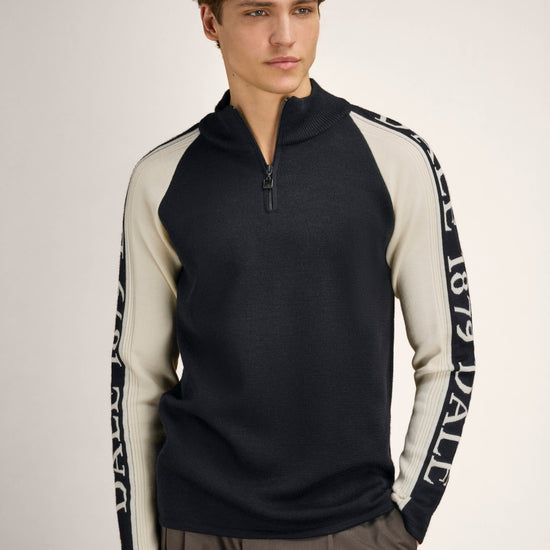Dale Of Norway SKARSTIND 1879 Merino-Pullover Herren – Black - Offwhite – Studioaufnahme 1