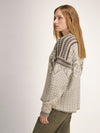 Dale of Norway 1994 Women's Wool Sweater Vanilla Sugar - Natural White - Coffee - Studio Back