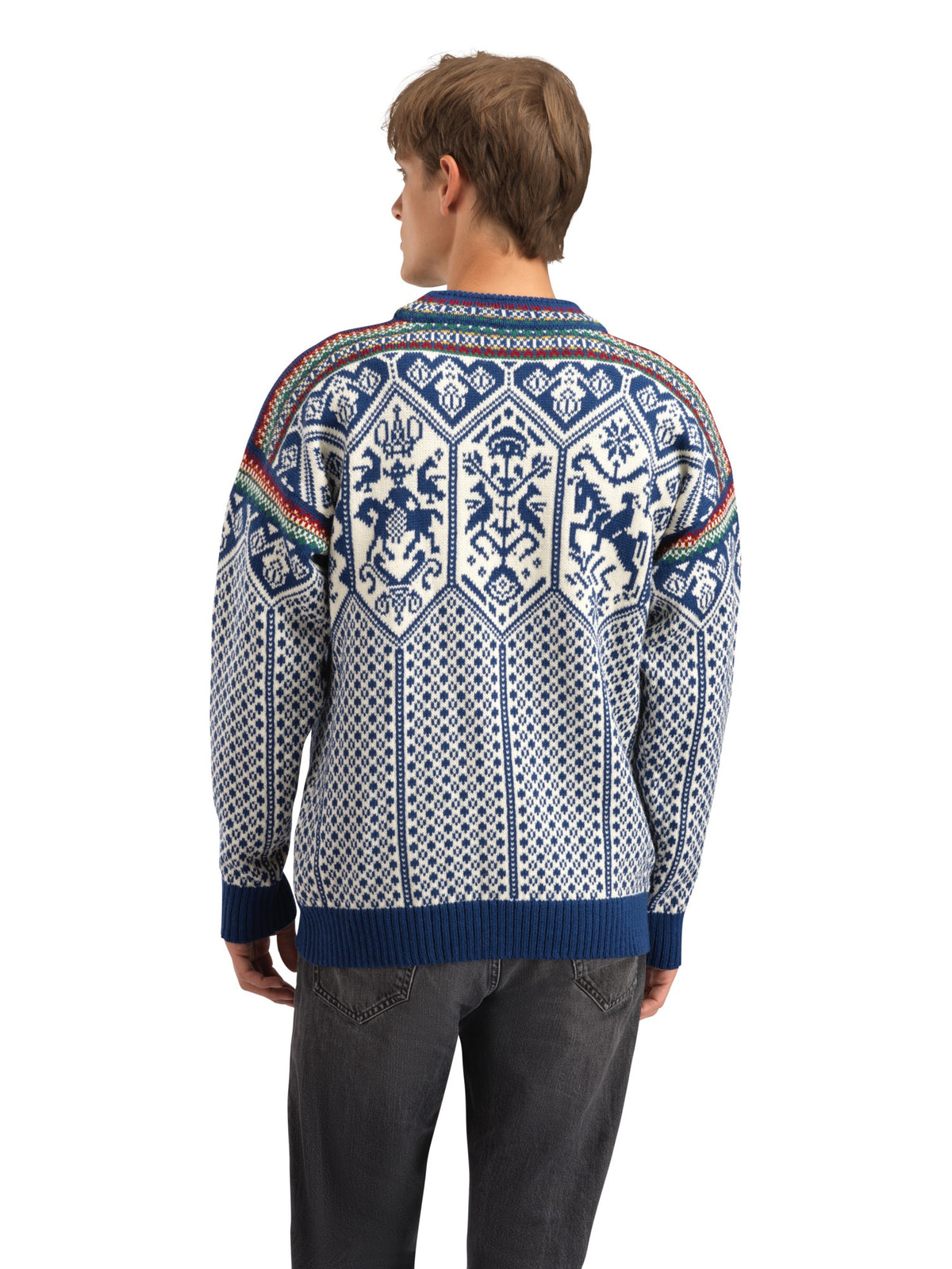 Dale Of Norway 1994 Pull en Laine Homme - Indigo - Moutarde - Vert Bouteille Studio