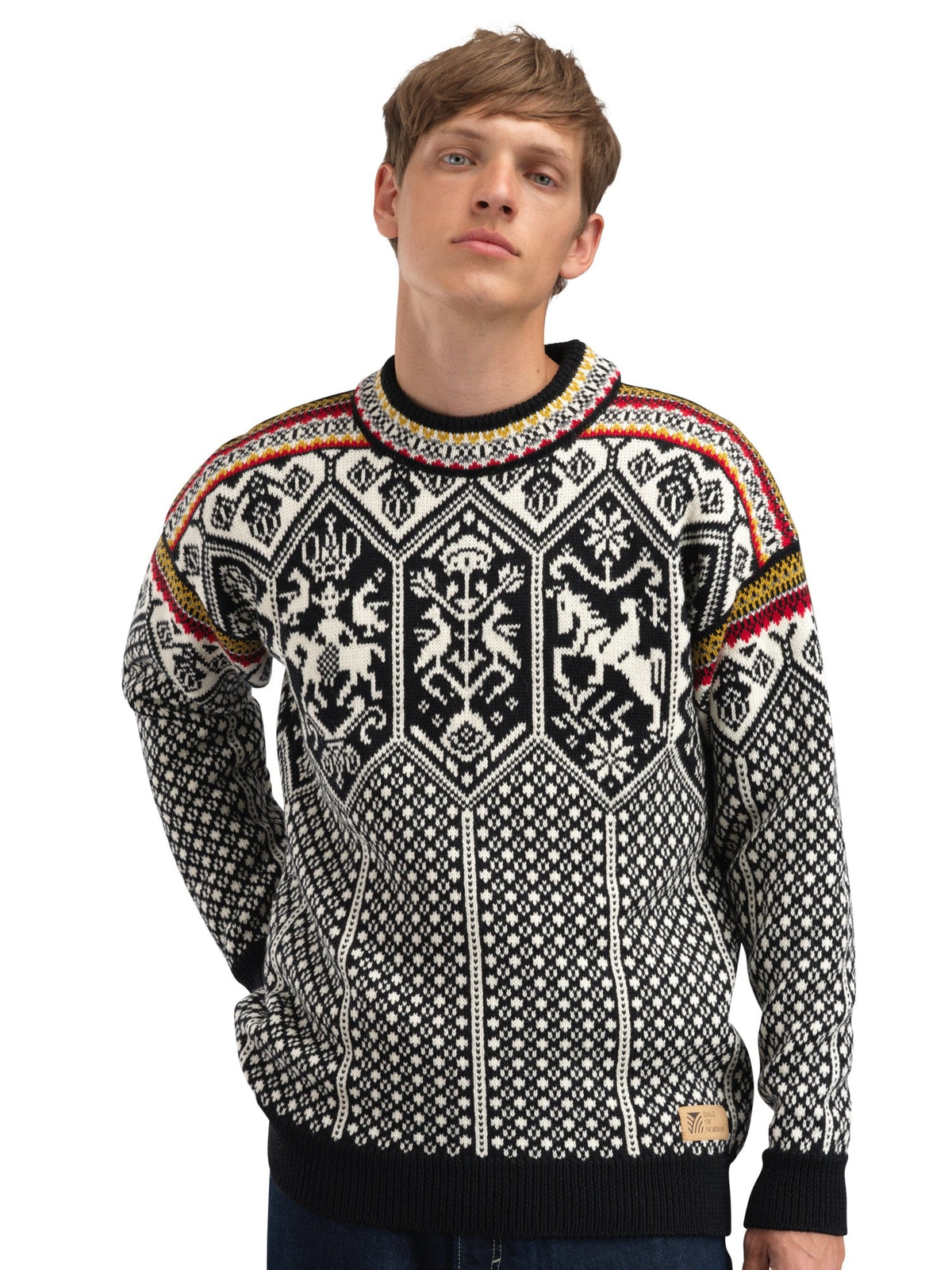 Dale Of Norway 1994 Wollpullover Herren – Black - Mustard - Offwhite Studio