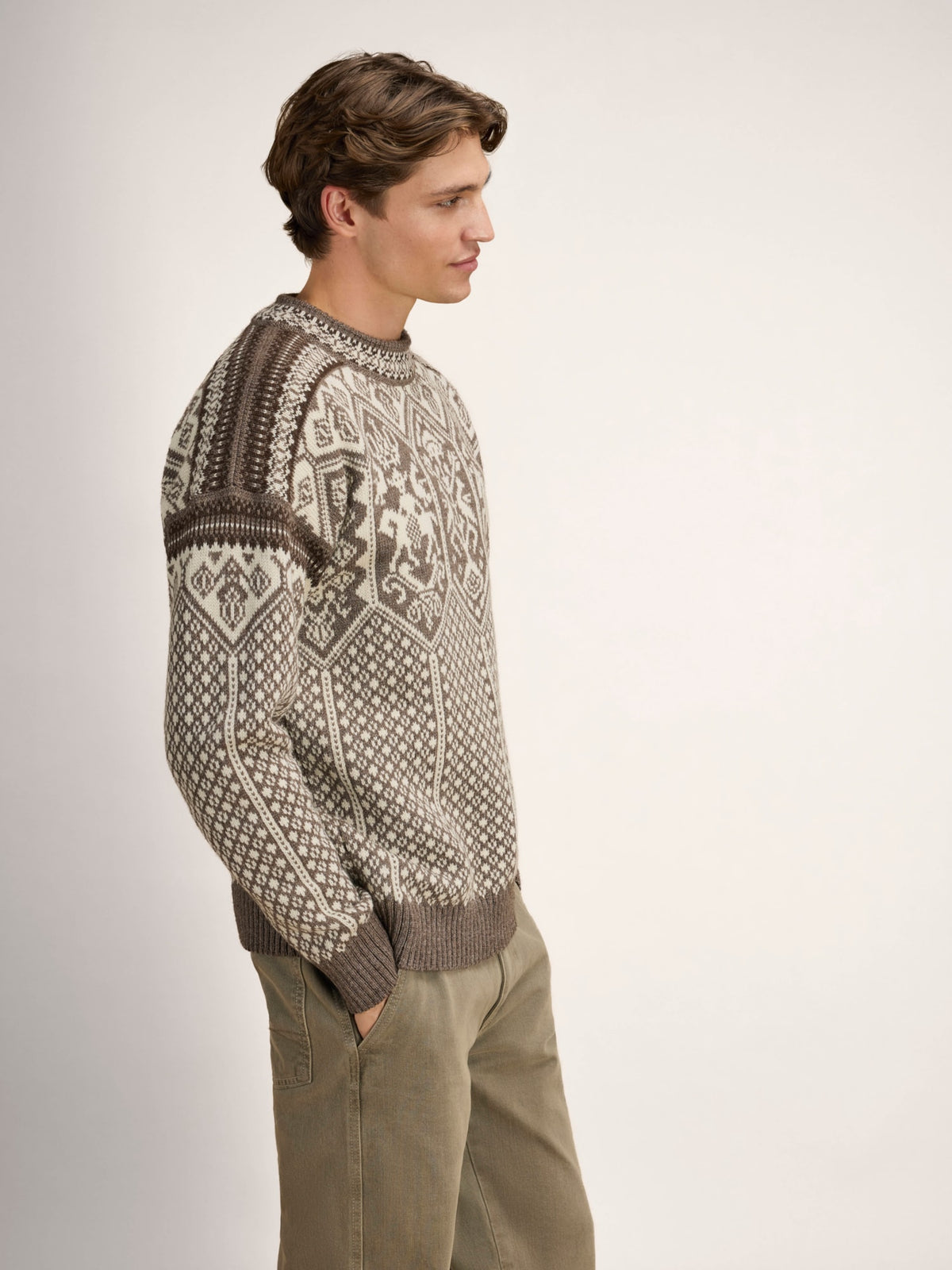 Dale Of Norway 1994 Pull en laine pour hommes – Muscade - Blanc naturel - Coffee Studio Page