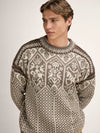 Dale Of Norway 1994 Pull en laine pour hommes – Muscade - Blanc naturel - Coffee Studio