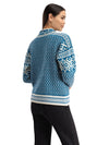 Dale Of Norway LEKNES Wollpullover Damen Arctic Blue - Offwhite – Studio Rückseite