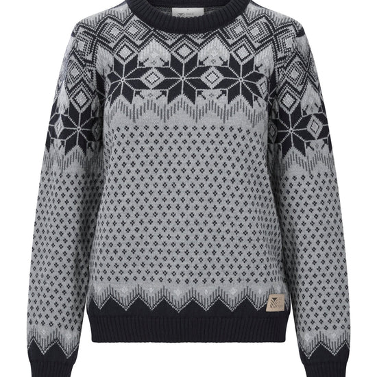 Dale of Norway VILJA Wool Sweater Women – Mid Blue - Marine - Steel – Product view