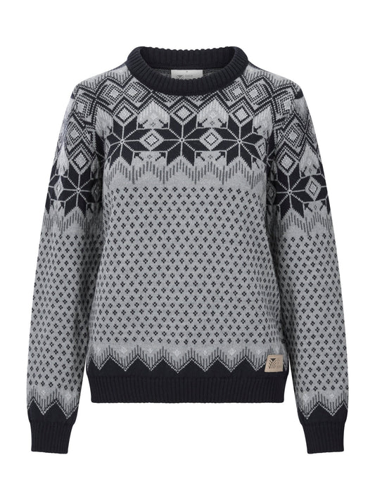 Dale of Norway VILJA Wollpullover Damen – Mid Blue - Marine - Steel – Produktansicht