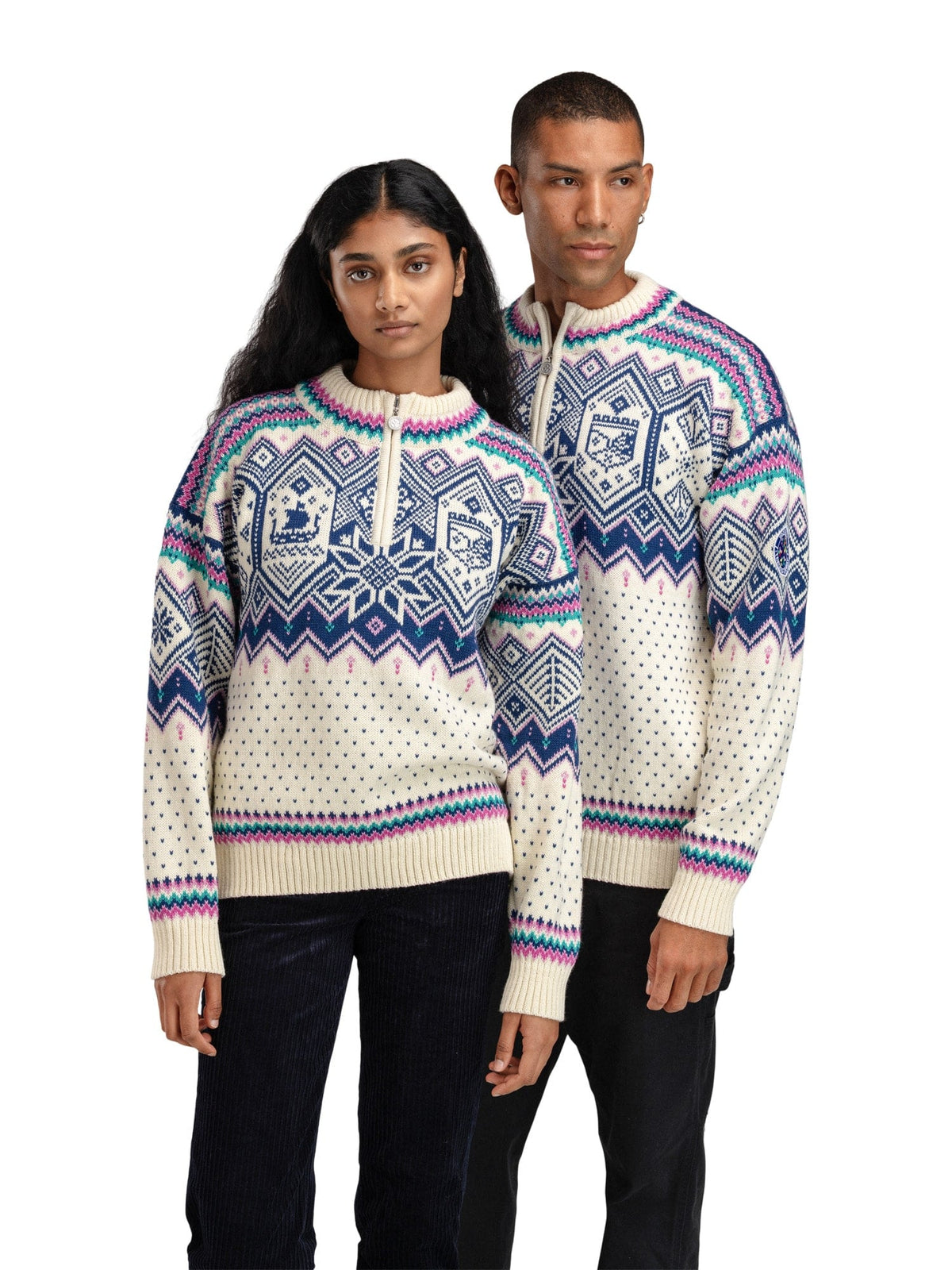 Dale Of Norway TRONDHEIM Pull en laine Homme – Offwhite - Indigo - Orchid Lifestyle