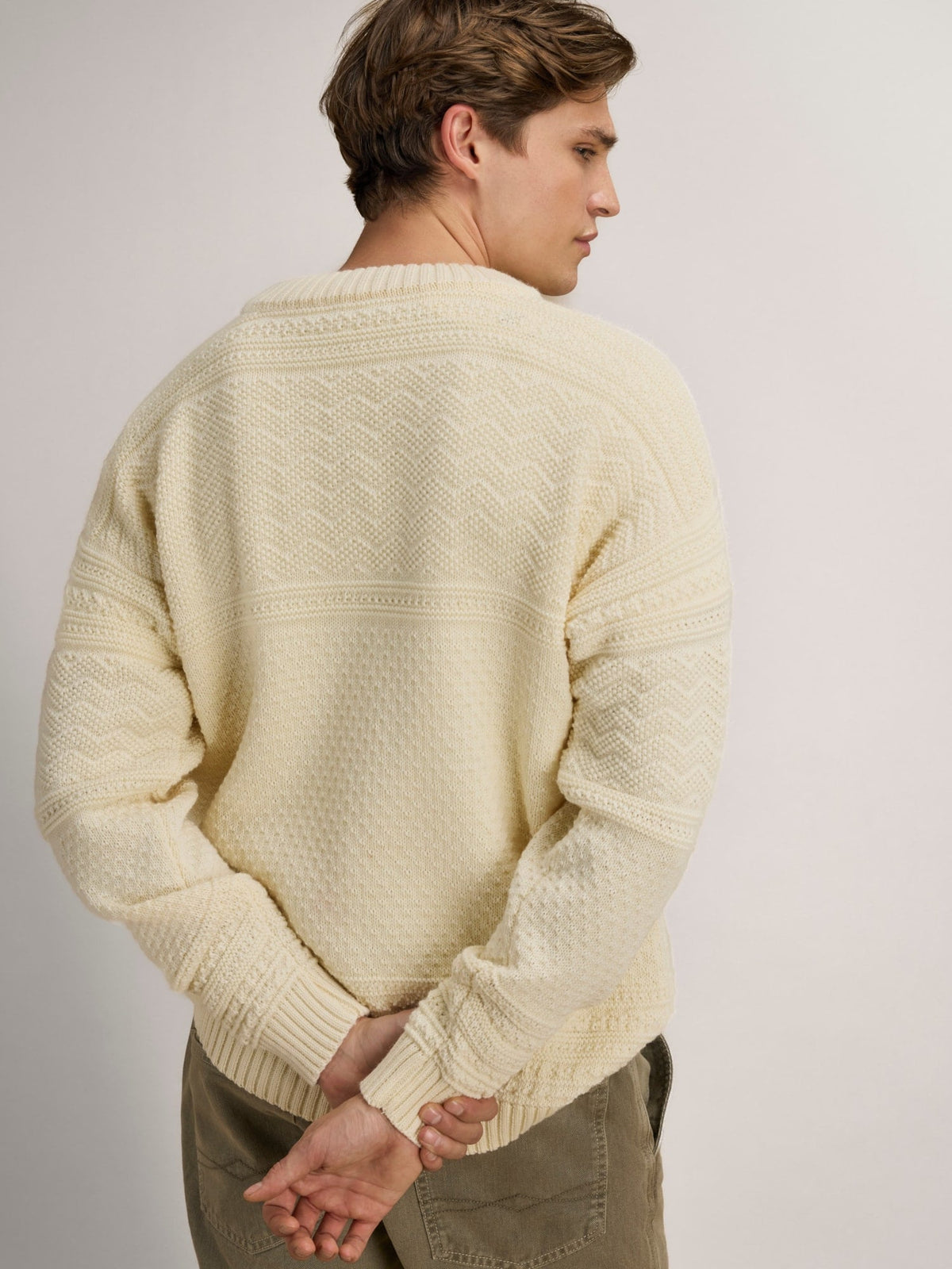 Dale Of Norway LUSA Wool Sweater Men Offwhite – Studio Back View