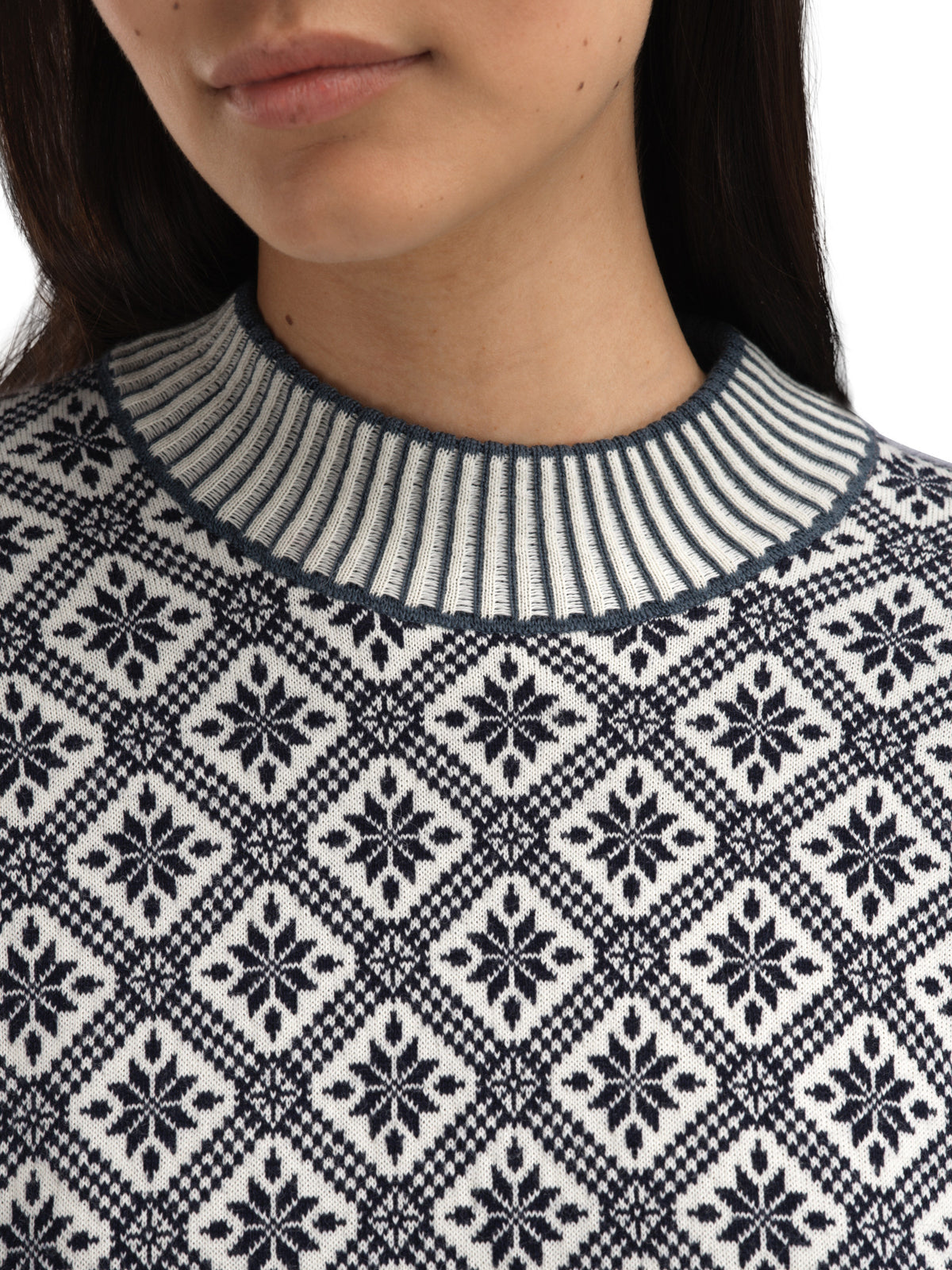 Dale Of Norway LANGØY Merino-Pullover Damen Marine - Offwhite Detail