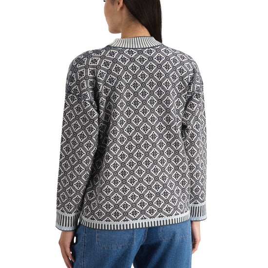 Dale Of Norway LANGØY Merino-Pullover Damen Marine - Offwhite Studio Rückansicht