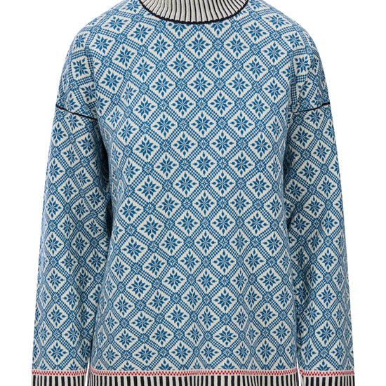 Dale Of Norway LANGØY Women – Arctic Blue - Offwhite – Packshot – 96341_H00_Langoy_fem_sweater