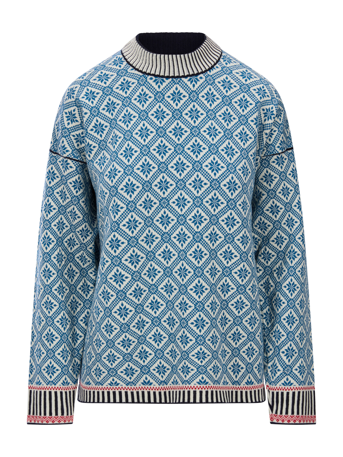 Dale Of Norway LANGØY Women – Arctic Blue - Offwhite – Packshot – 96341_H00_Langoy_fem_sweater