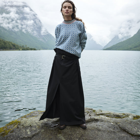 Dale Of Norway LANGØY Women – Arctic Blue - Offwhite – Outdoor – Langoy_womens_sweater_H00_01_Edit