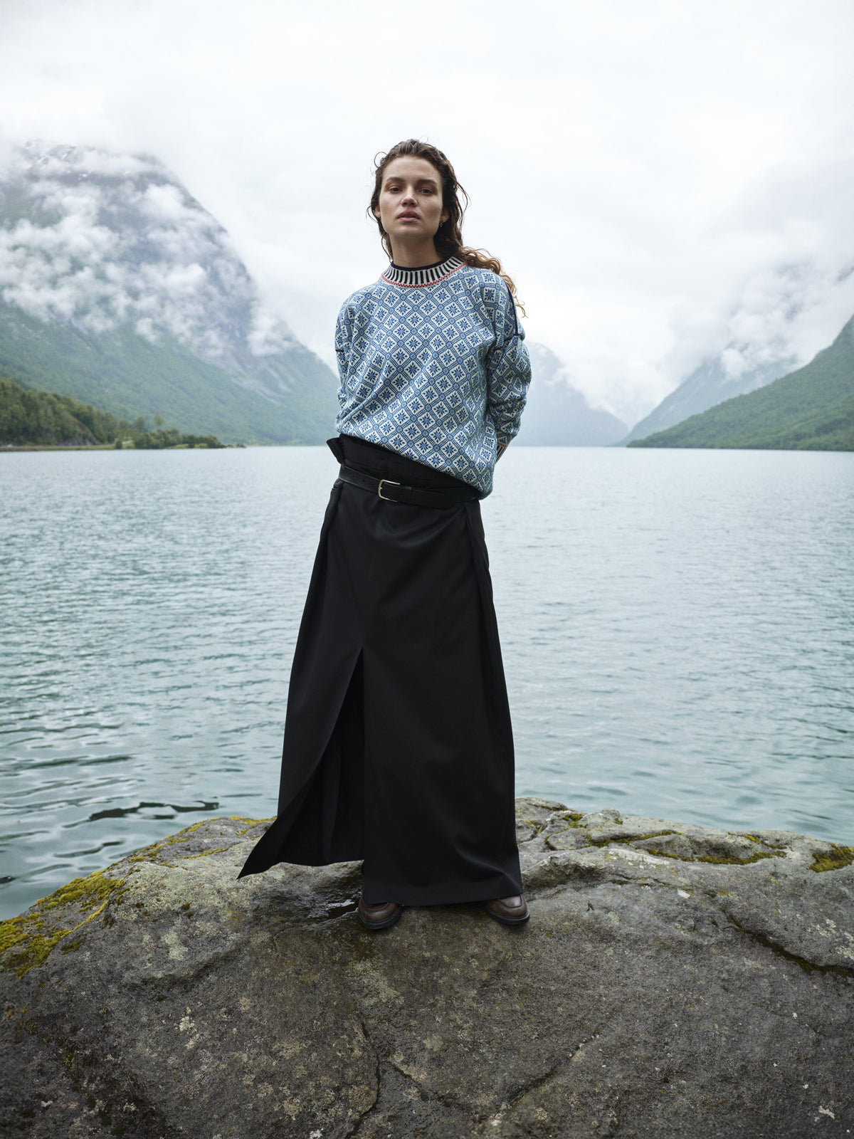 Dale Of Norway LANGØY Women – Arctic Blue - Offwhite – Outdoor – Langoy_womens_sweater_H00_01_Edit