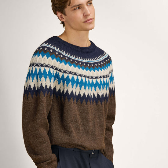 Dale Of Norway LOSNA Wollpullover Herren – Coffee - Navy