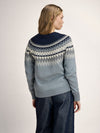 Dale Of Norway LOSNA Wollpullover Damen – Mid Blue Melange - Light Charcoal - Offwhite
