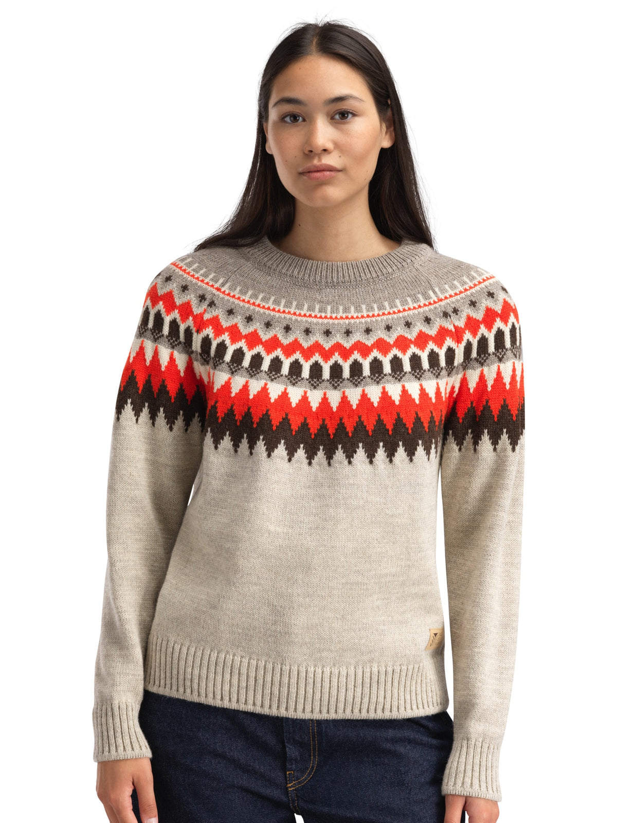 Dale Of Norway LOSNA Wollpullover Damen – Birch Melange - Coffee