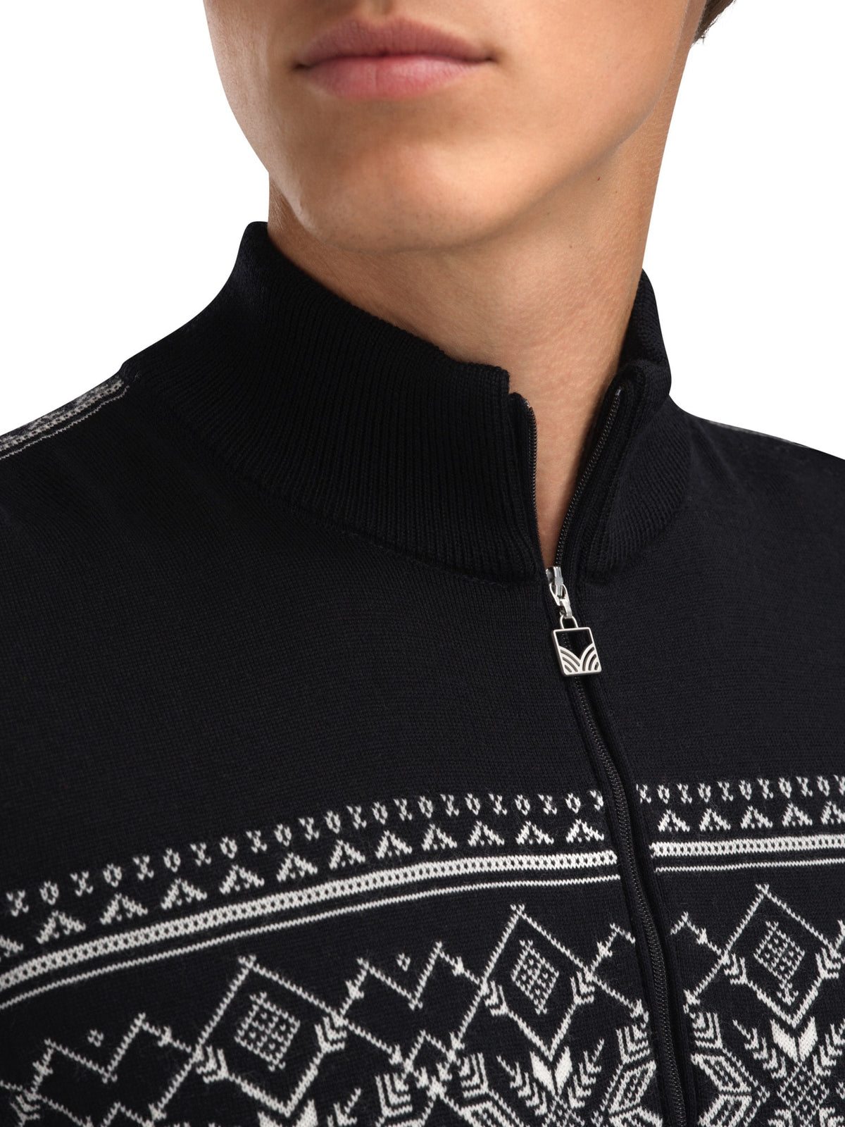 Dale Of Norway LIASET Merino-Pullover Herren – Black - Offwhite