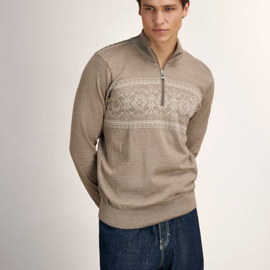 Dale Of Norway LIASET Merino-Pullover Herren – Mountainstone - Offwhite