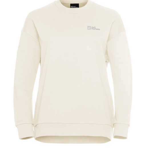 Jack Wolfskin W ESSENTIAL CREWNECK W cotton white 2XL - PeakStyle
