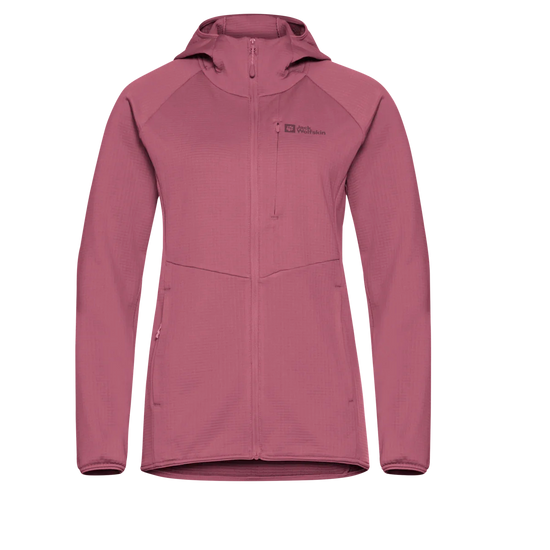 Jack Wolfskin W KOLBENBERG HOODED FZ W raisin 2XL - PeakStyle