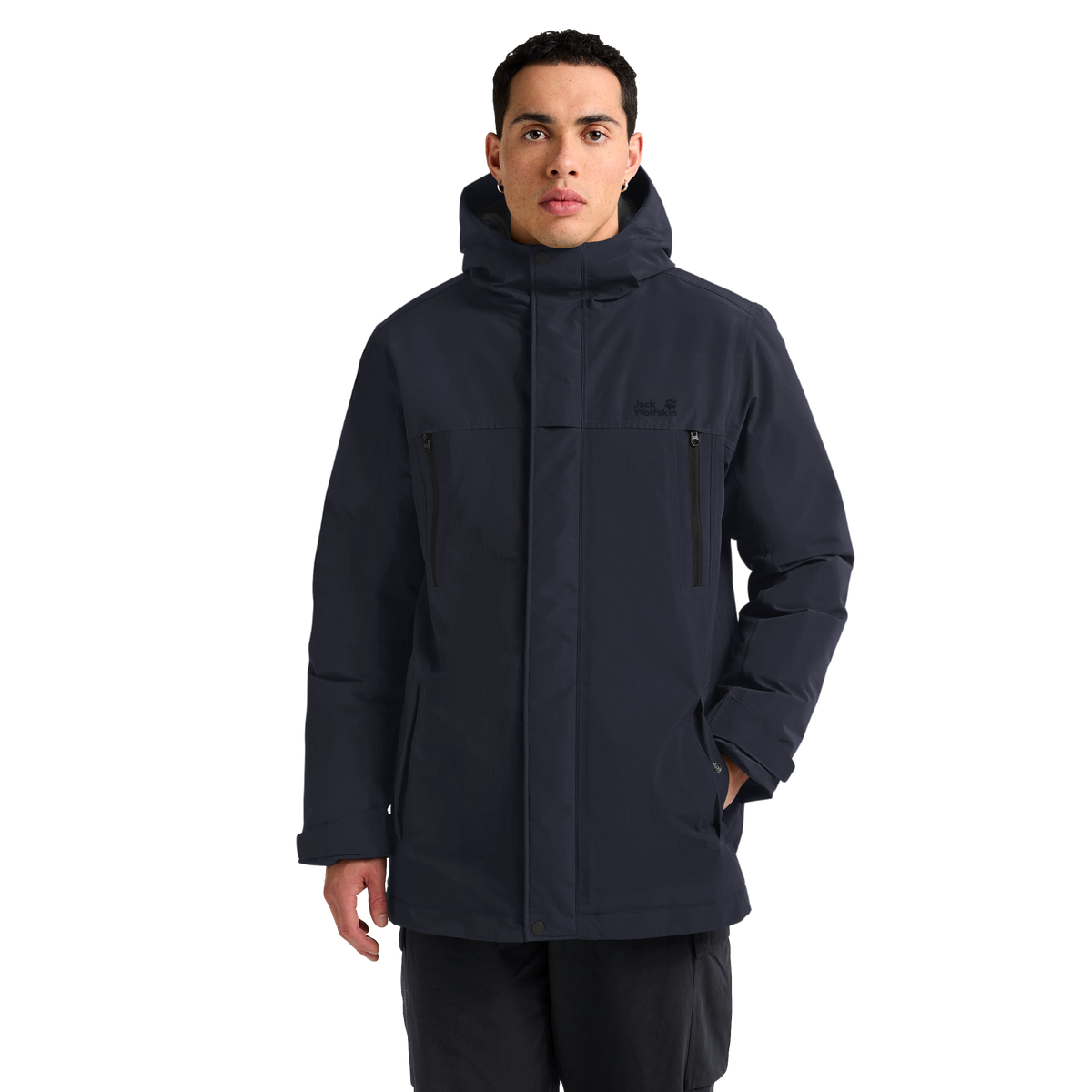 Jack Wolfskin GLACIER SHIELD Winterjacke Herren Dark Navy – Model Vorderansicht