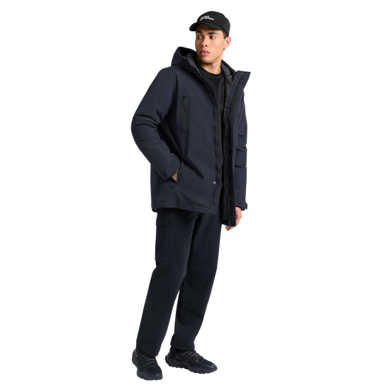 Jack Wolfskin GLACIER SHIELD Winterjacke Herren Dark Navy – Model Seitenansicht