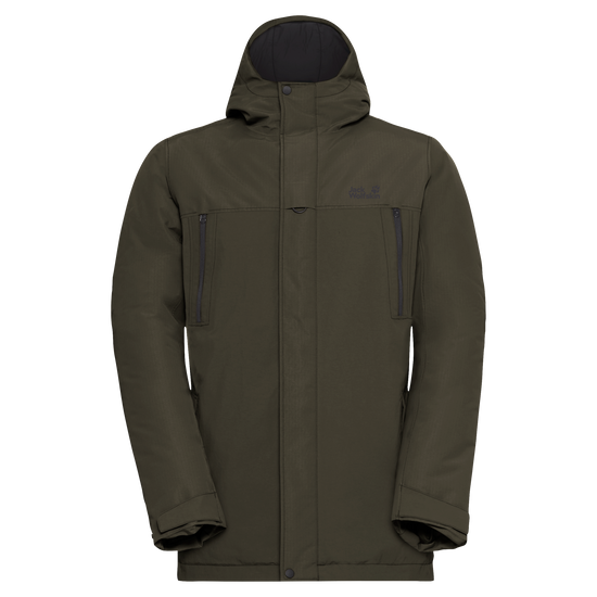 Jack Wolfskin GLACIER SHIELD Winterjacke Herren Obsidian Moss – Vorderansicht