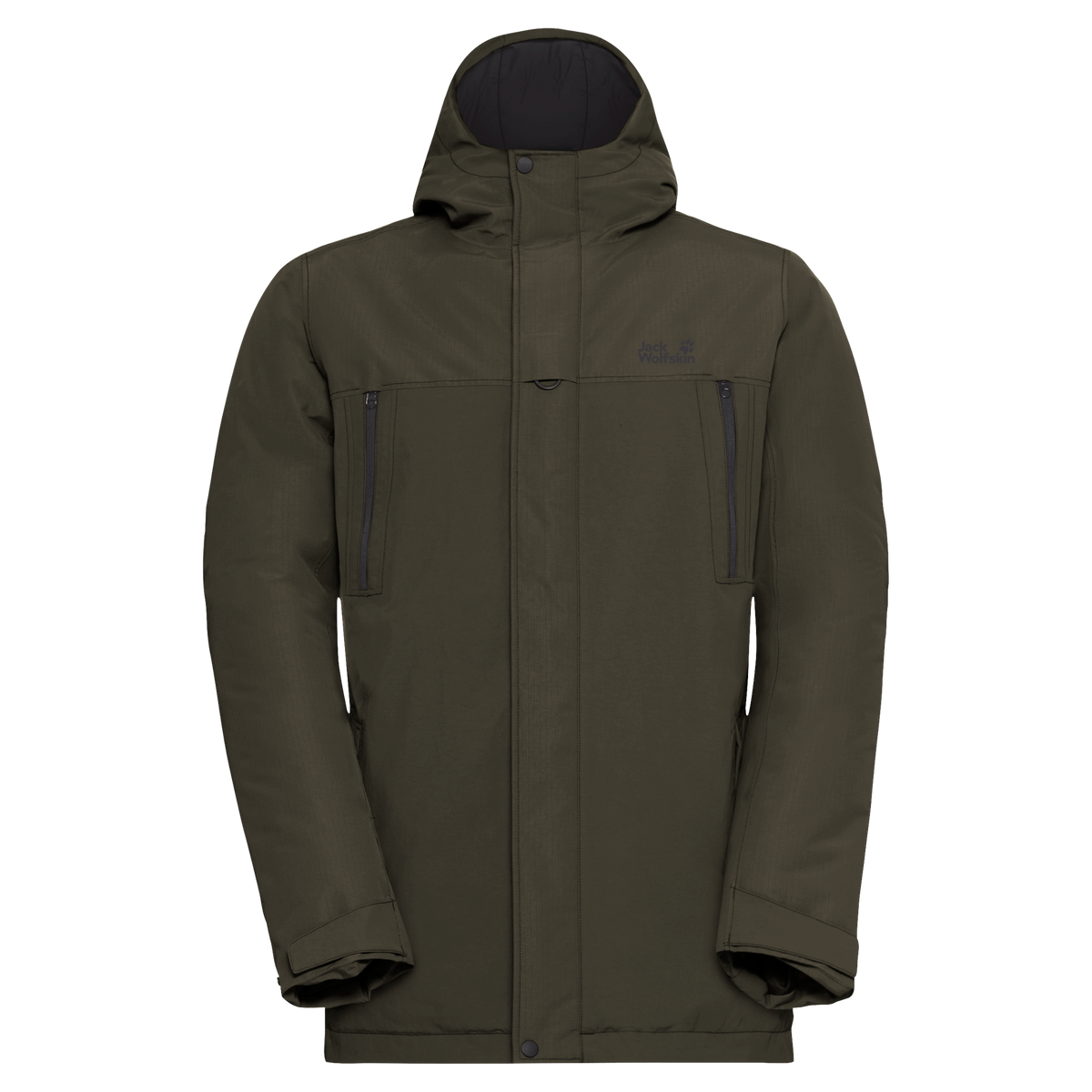 Jack Wolfskin GLACIER SHIELD Winterjacke Herren Obsidian Moss – Vorderansicht