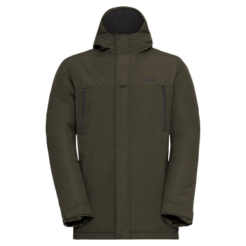 Jack Wolfskin GLACIER SHIELD Winterjacke Herren Obsidian Moss – Vorderansicht