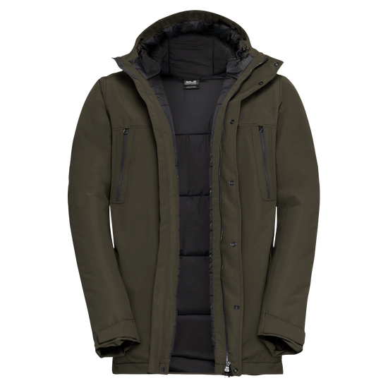 Jack Wolfskin GLACIER SHIELD Winterjacke Herren Obsidian Moss – Rückansicht