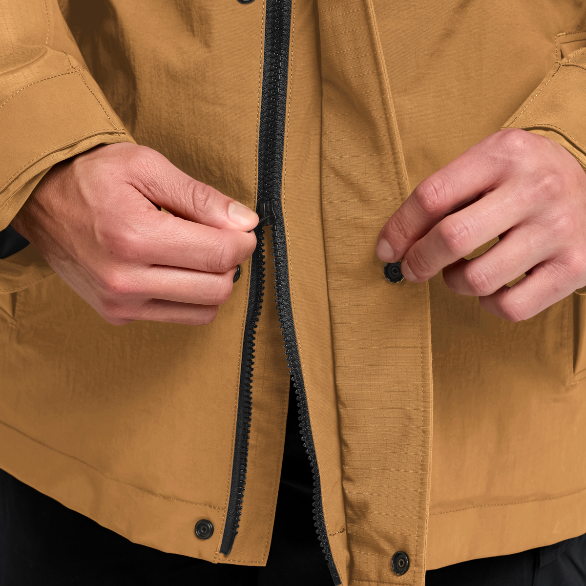 Jack Wolfskin GLACIER SHIELD Winterjacke Herren Peanut – Logodetail