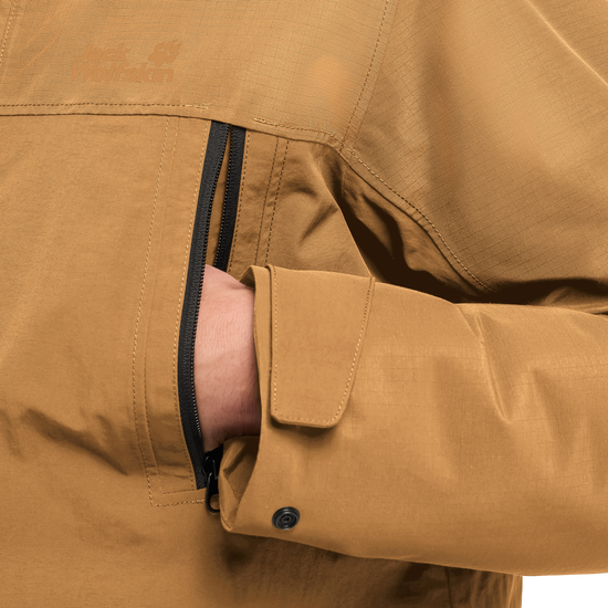 Jack Wolfskin GLACIER SHIELD Winterjacke Herren Peanut – Materialdetail