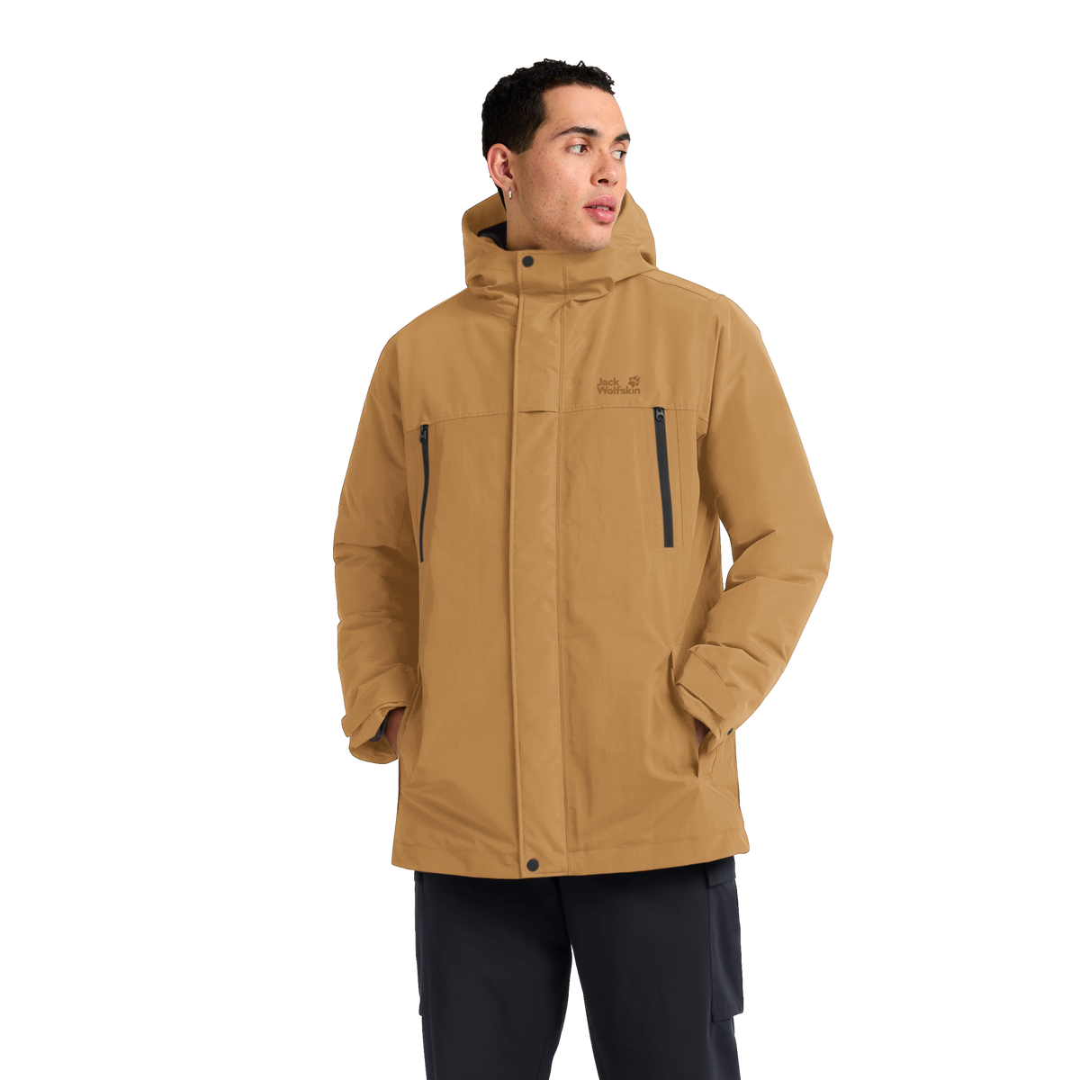 Jack Wolfskin GLACIER SHIELD Winterjacke Herren Peanut – Model Vorderansicht