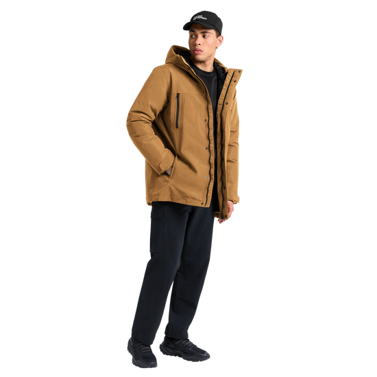 Jack Wolfskin GLACIER SHIELD Winterjacke Herren Peanut – Model Seitenansicht