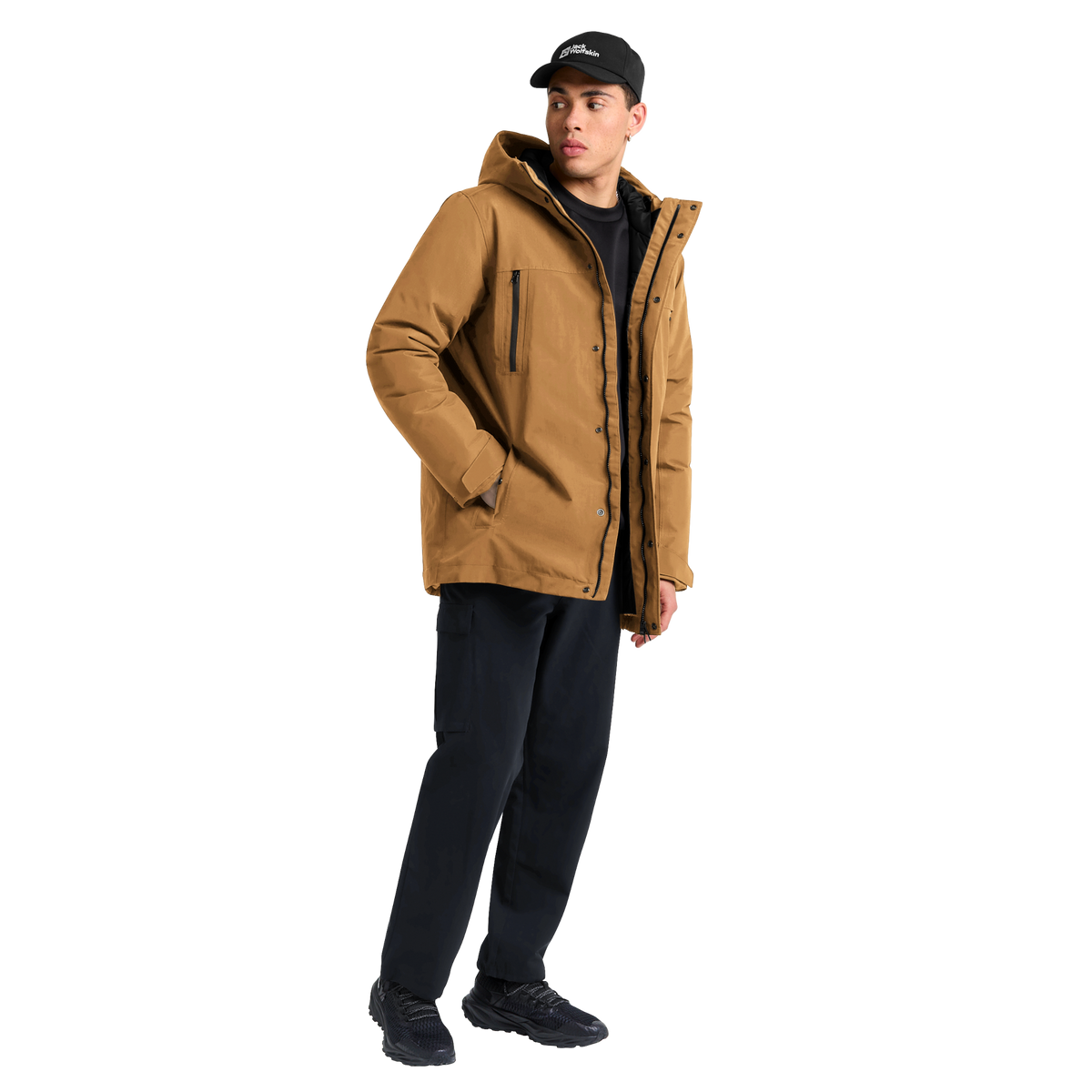 Jack Wolfskin GLACIER SHIELD Winterjacke Herren Peanut – Model Seitenansicht