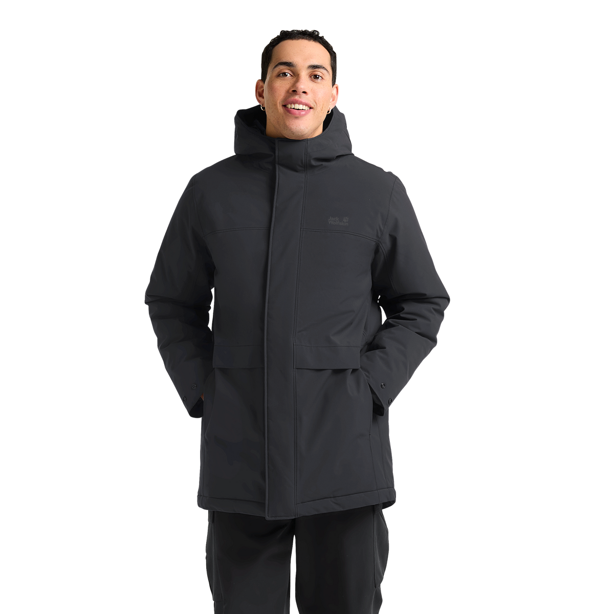 Jack Wolfskin COLD CAMP COAT Herren in Black – Studioansicht