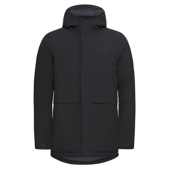 Jack Wolfskin COLD CAMP COAT Herren in Black – Vorderansicht