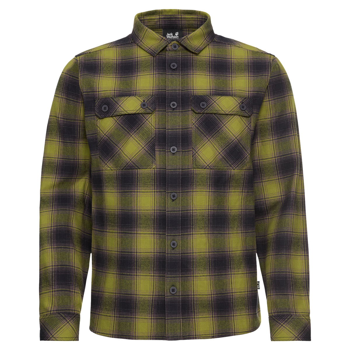 Jack Wolfskin BAJA FLANNEL SHIRT M Check Dark Navy / Sheer Plum – Freisteller Vorderseite