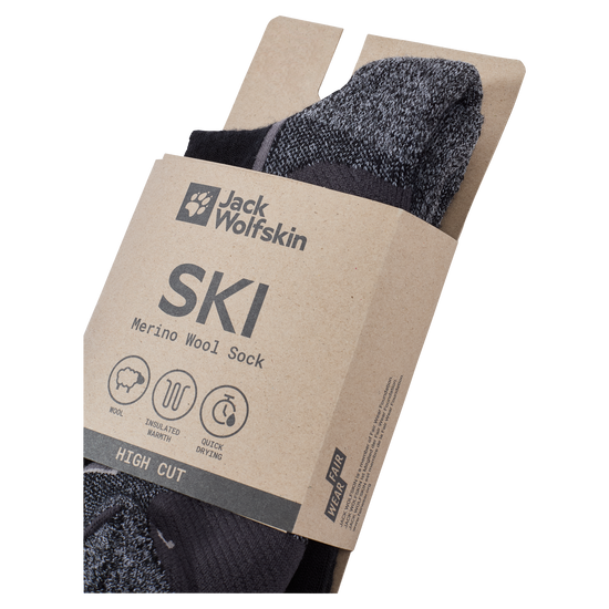 Jack Wolfskin SKI MERINO SOCK H C Unisex Skisocken Black 9-a430