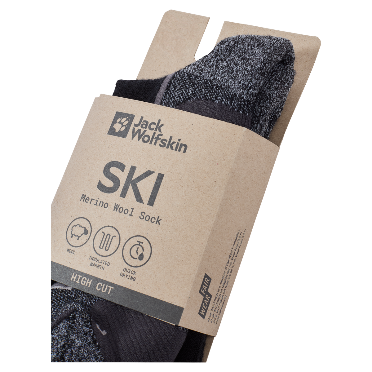 Jack Wolfskin SKI MERINO SOCK H C Unisex Skisocken Black 9-a430