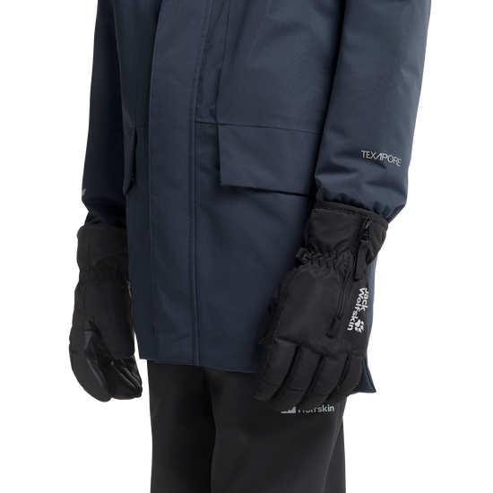 Jack Wolfskin EASY ZIP GLOVE K Kinder Winterhandschuhe Black 2-ma100
