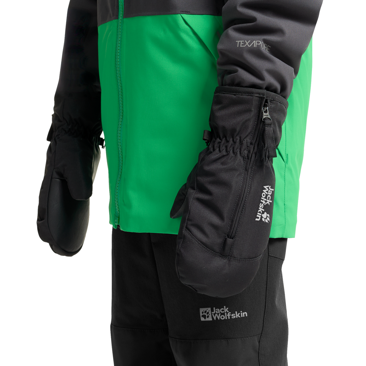 Jack Wolfskin EASY ZIP MITTEN K Kinder Fäustlinge Black 2-ma100