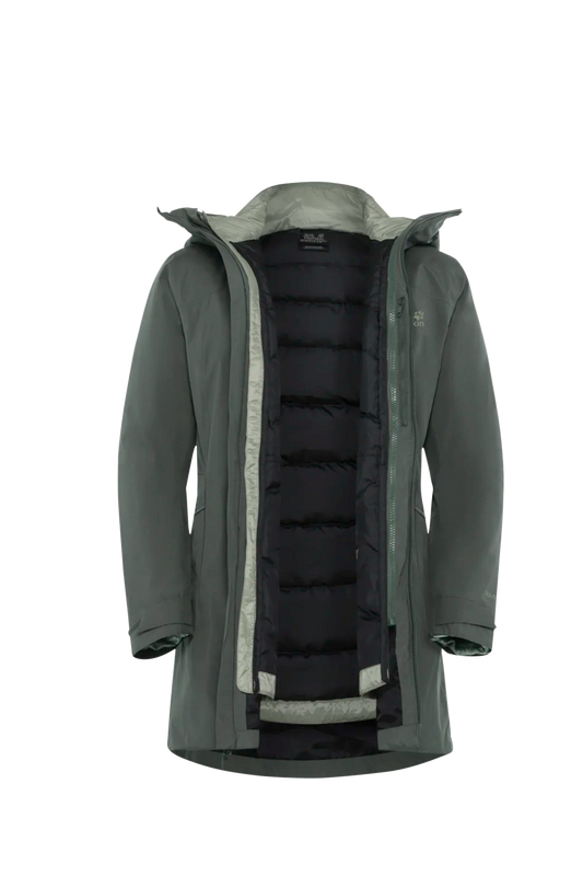 Jack Wolfskin W ICECAPE 3IN1 DOWN JACKET W RDS slate green 2XL - PeakStyle
